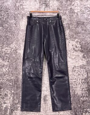 AGOLDE Pants 27 Womens 90s Pinch Waist Midnight Purple Vegan Leather